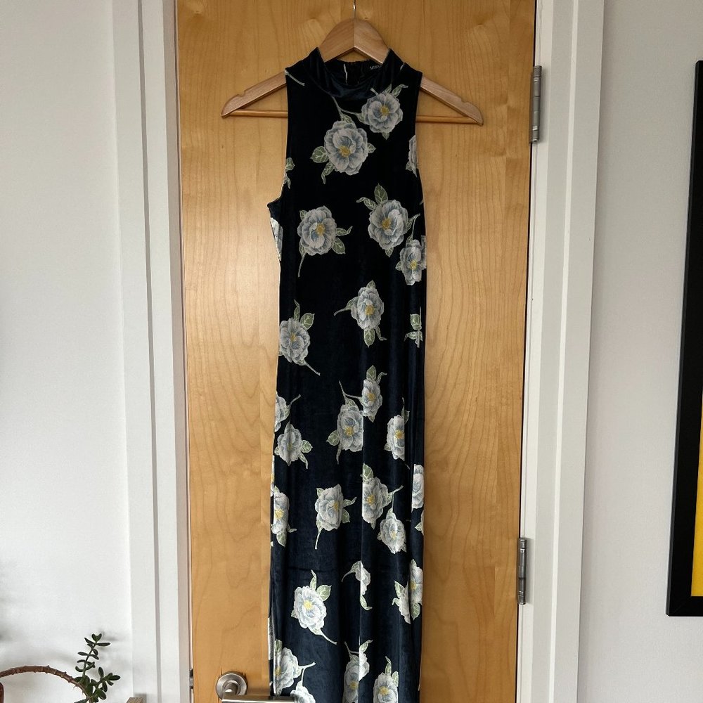 Velvet Floral Full Length Dress - Minkpink